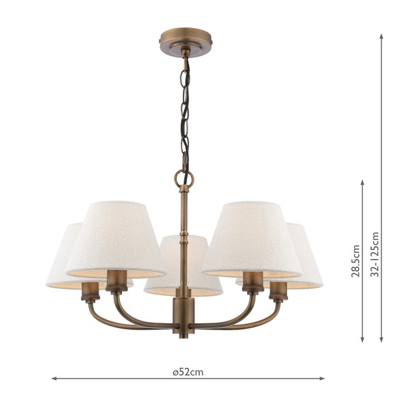 (image for) Laura Ashley Denston 5 Light Pendant Antique Bronze With Shade